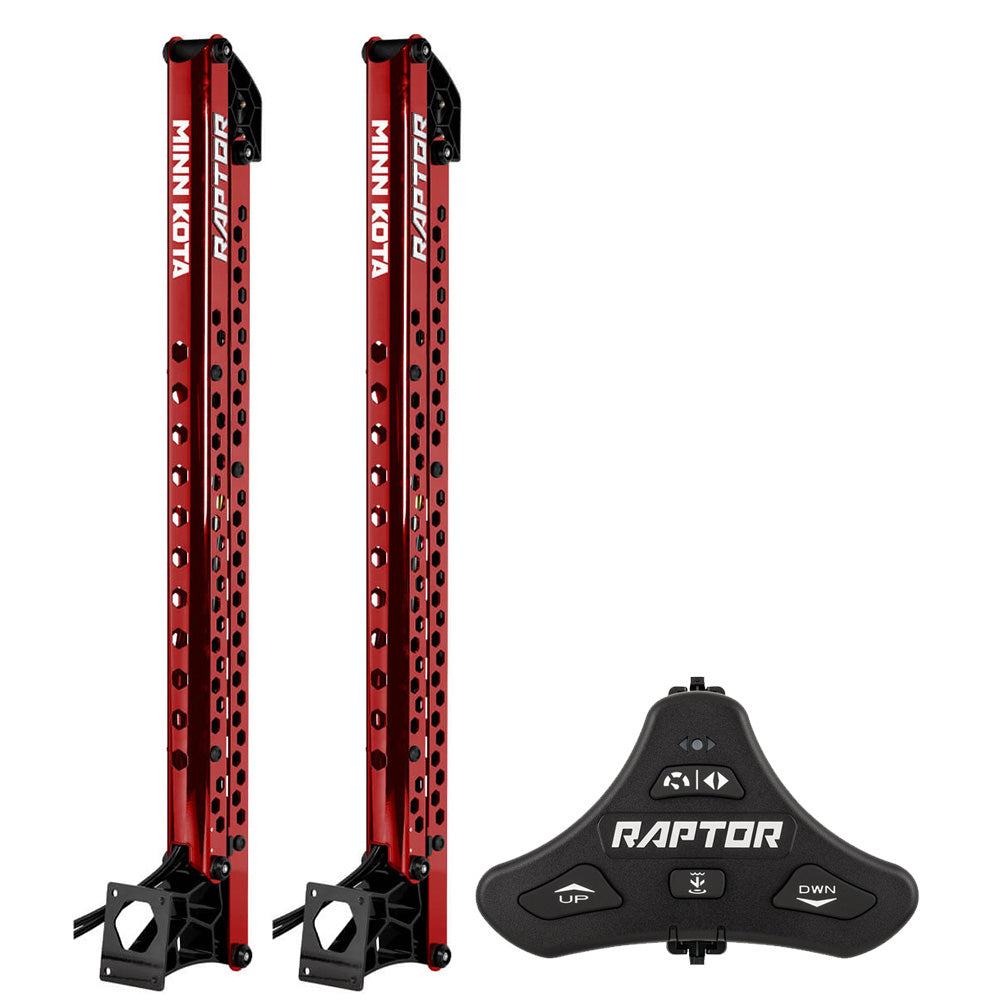 Minn Kota Raptor Bundle Pair - 8' Red Shallow Water Anchors w/Active Anchoring  Footswitch Included [1810622/PAIR] - BoatEFX