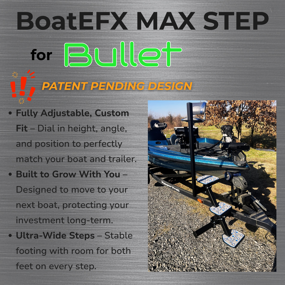 Bullet® Bass Boat Trailer Steps